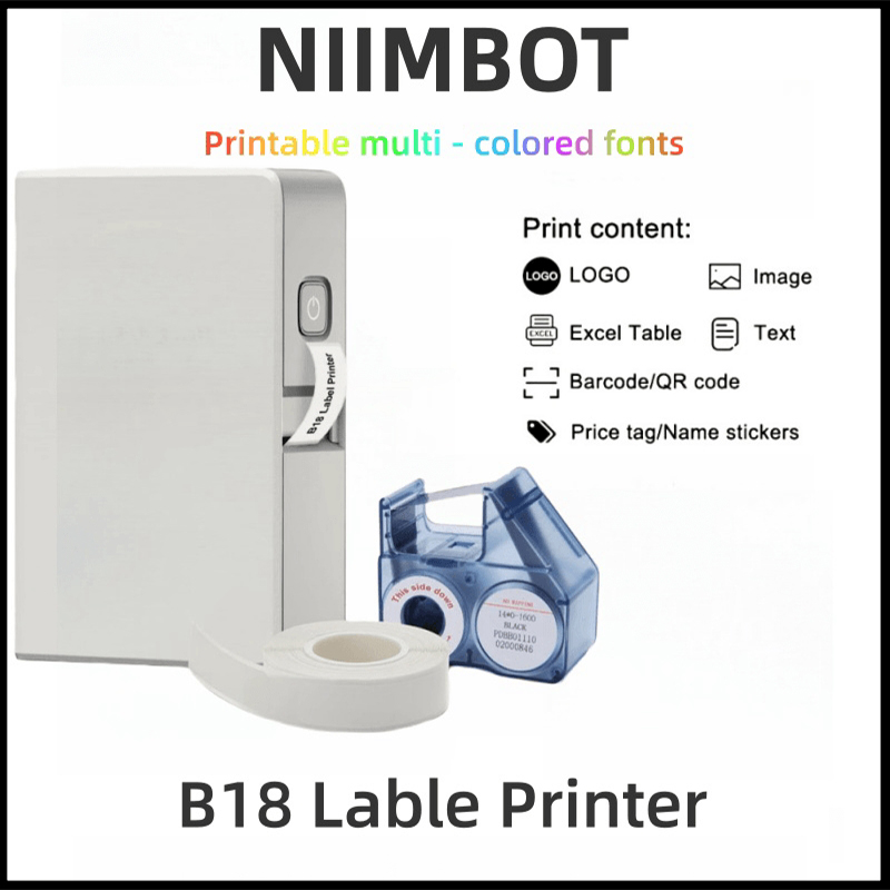 Commercial Printing Labels - NIIMBOT B18 컬러 라벨 프린터, 무선