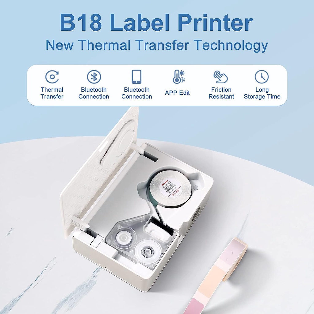 NIIMBOT B18 컬러 라벨 프린터, 무선 Blue - Commercial Printing Labels 리뷰 및 가격