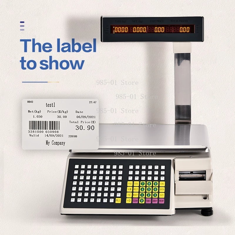 접착 라벨 인쇄 기능이 있는 전자 저울, 계산대용 무게 - Commercial Printing Labels 리뷰 및 가격