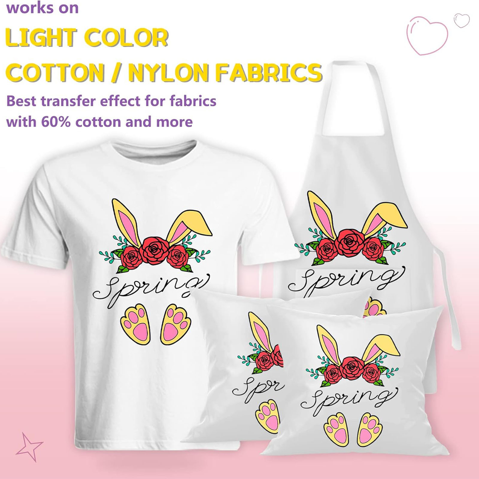 5매 A4 티셔츠용 열전사 용지 빛과 흰색 직물용 잉크 - Printable Heat Transfer Vinyl 리뷰 및 가격