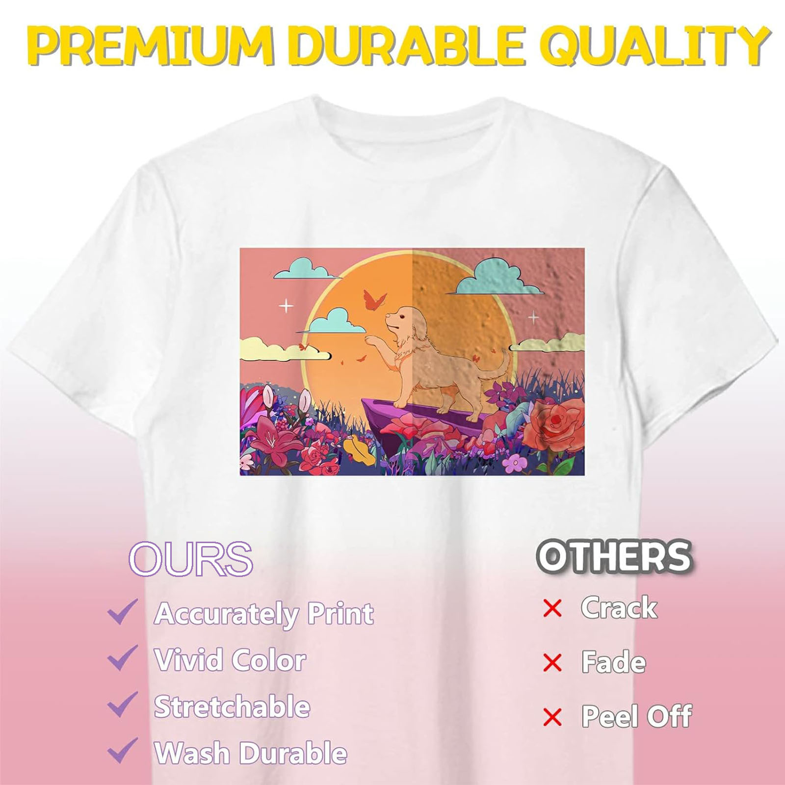 5매 A4 티셔츠용 열전사 용지 빛과 흰색 직물용 잉크 - Printable Heat Transfer Vinyl 리뷰 및 가격