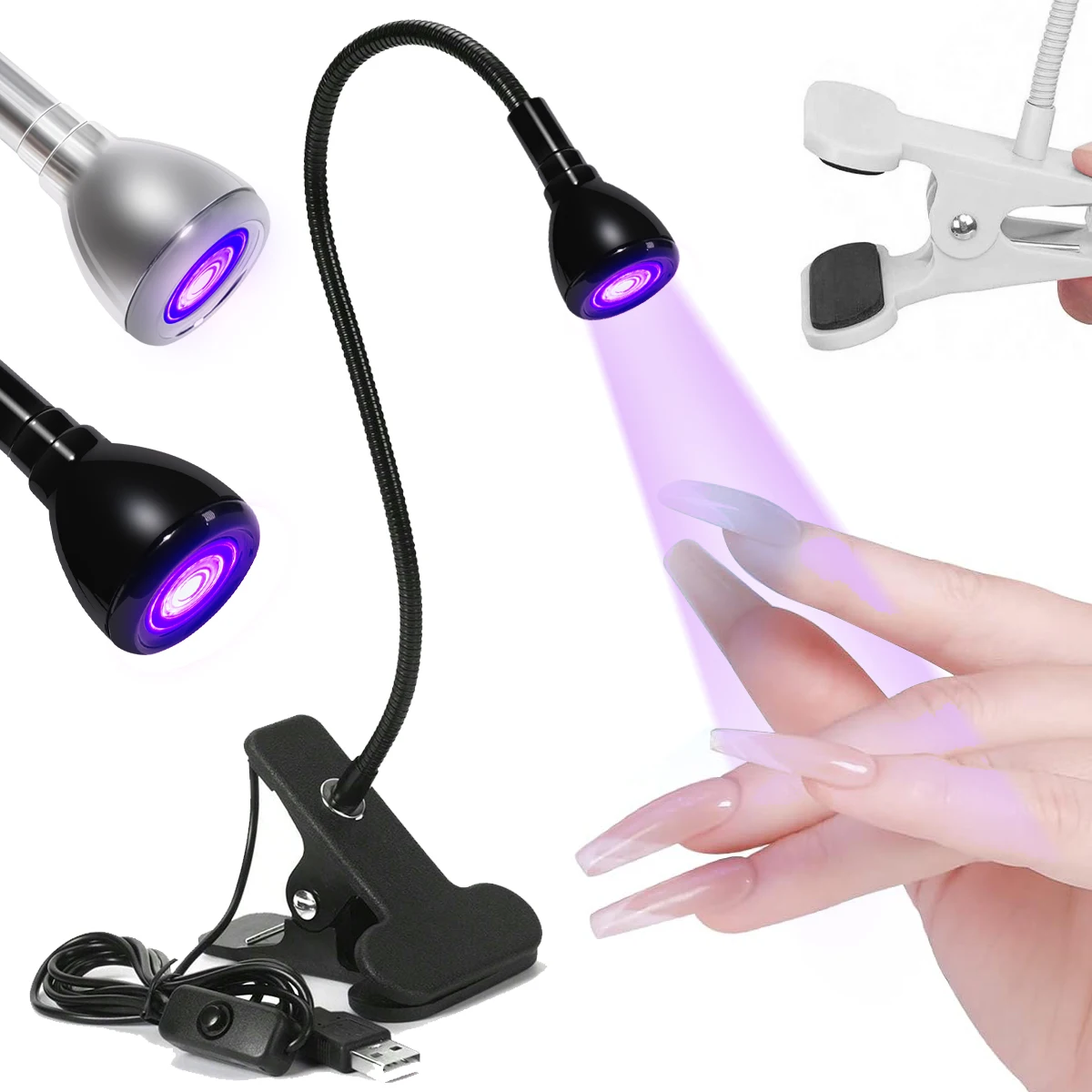 매니큐어 젤 클립 온 유연한 책상 미니 USB 네일 램 - Uv Led Lamp Printer 리뷰 및 가격