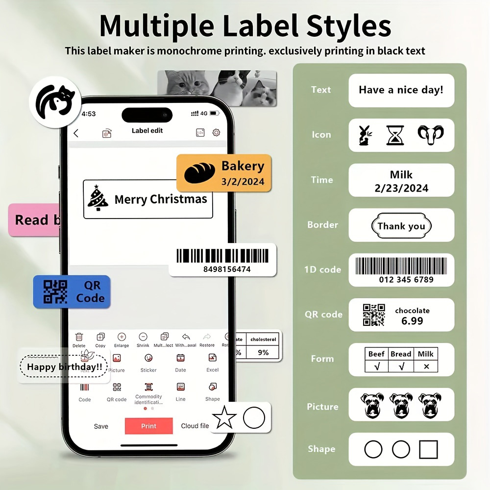 Marklife P15 라벨 프린터 휴대용 열전사 프린 - Commercial Printing Labels 리뷰 및 가격