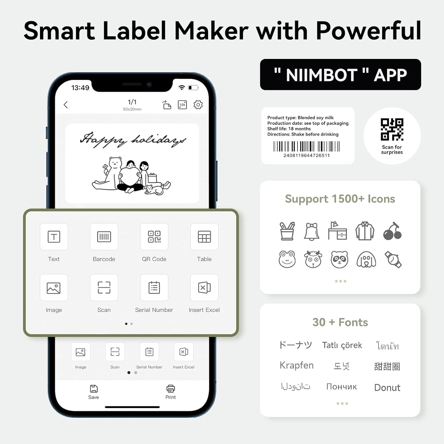 Niimbot B1 프린터 열 블루투스 무선 미니 모바 - Commercial Printing Labels 리뷰 및 가격